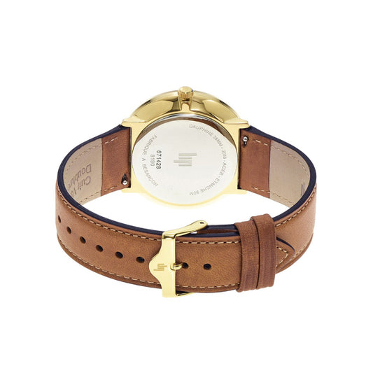 LIP - Montre Homme Dauphine Marron Gold 38 mm